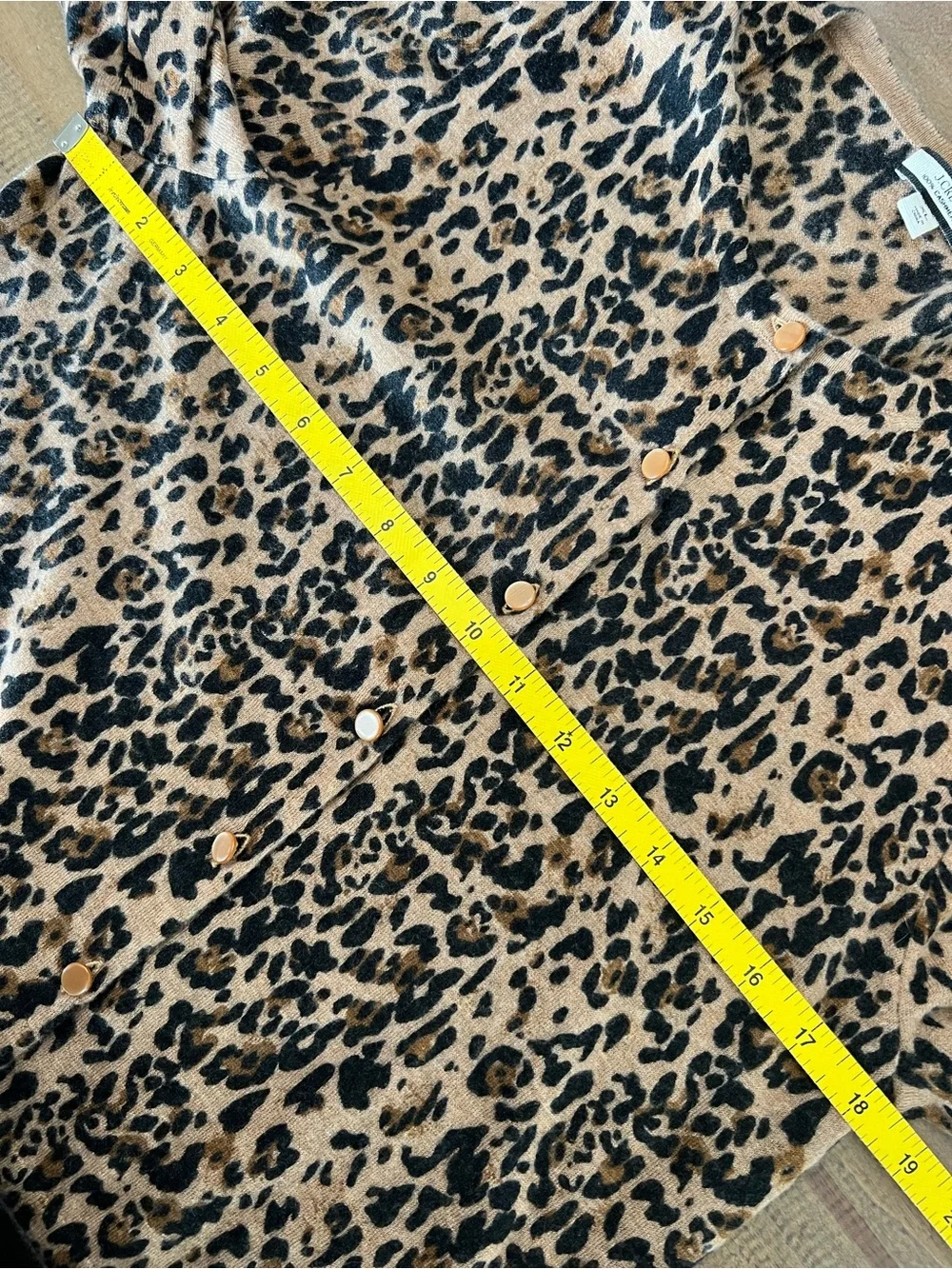 J. Crew Cashmere Animal Print Cardigan Sweater XL